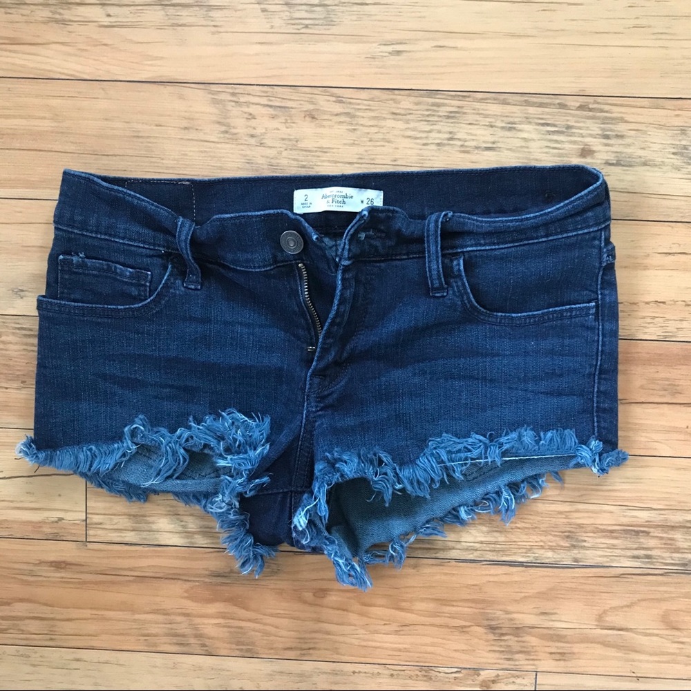 Abercrombie & Fitch Destroyed Denim Cutoff Shorts
